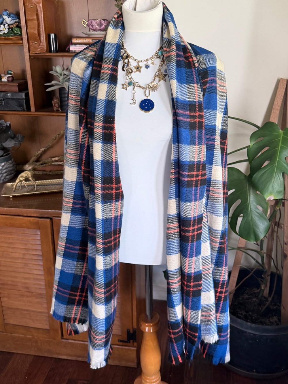Pieces Plaid Soft Flannel Large Wrap Shawl Scarf Winer Fall Accessory